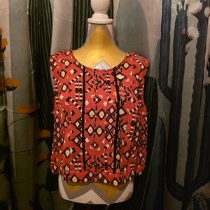 GB Girls Vibrant Red Patterned Blouse
